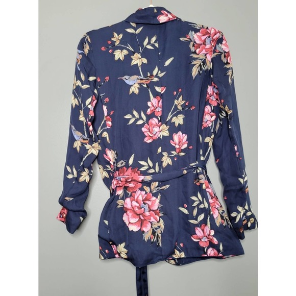 Joie silk anasophia one button navy silk lightweight blazer - Picture 3 of 5